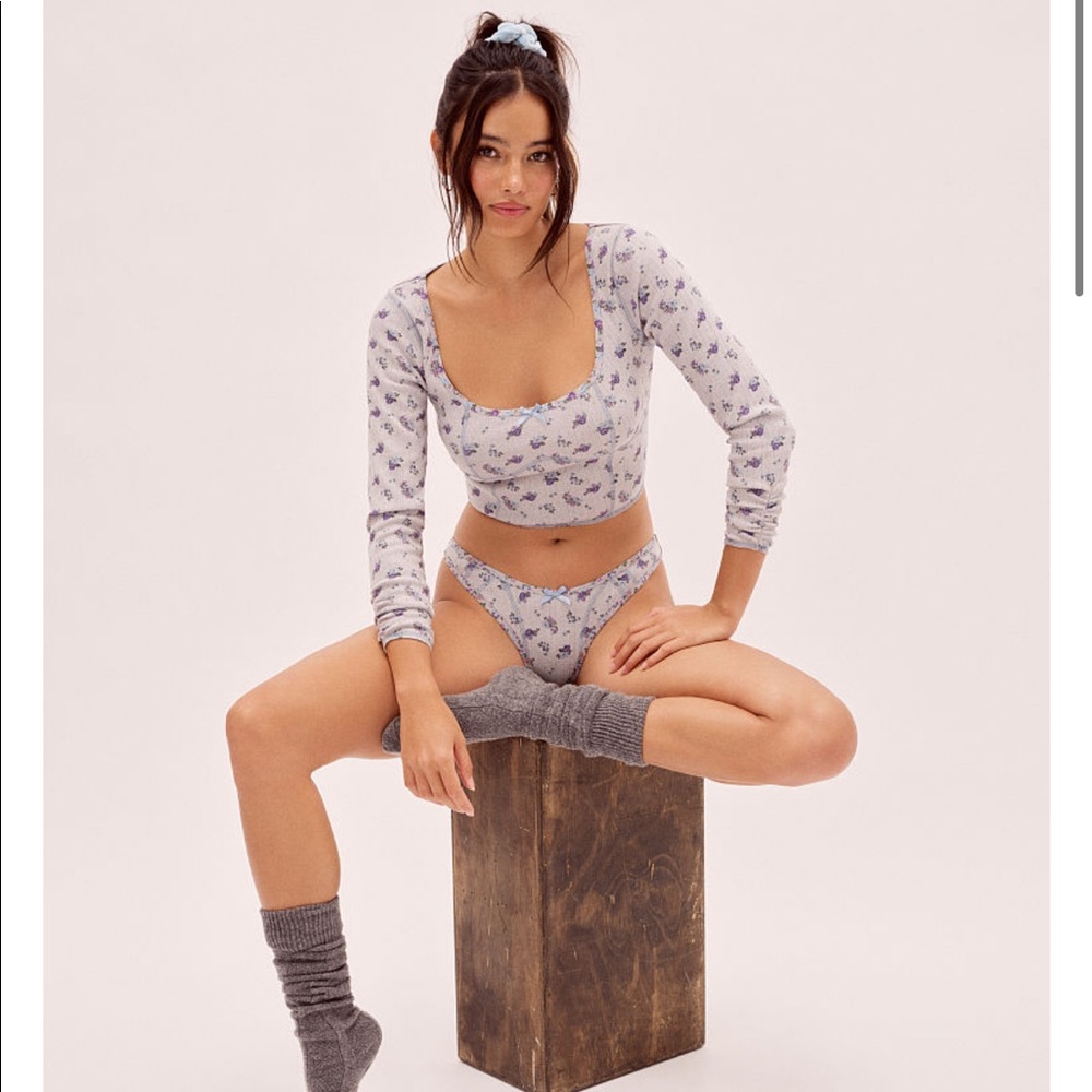 FOR LOVE & LEMONS Printed Pointelle Top - Picture 9 of 10
